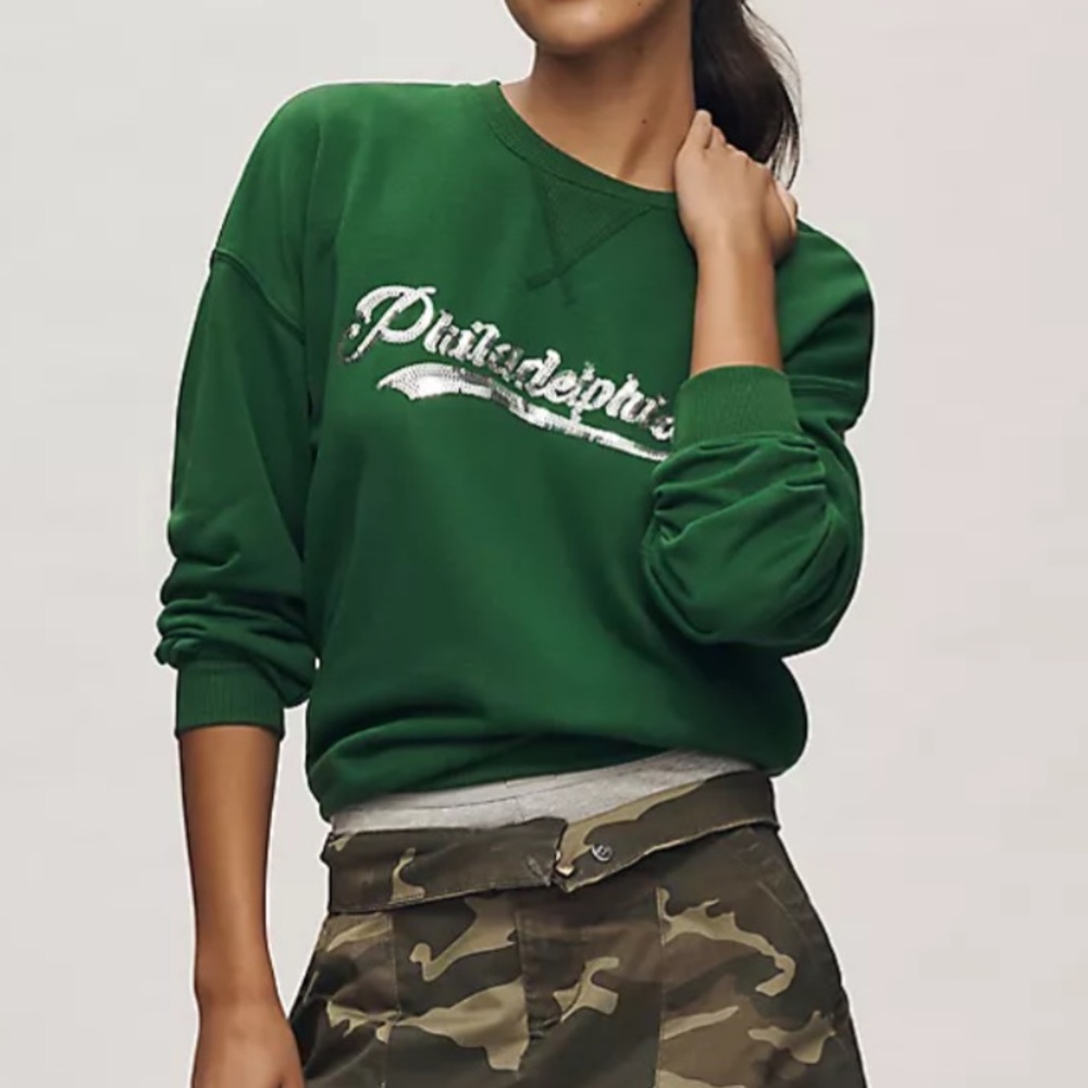Beach Riot Philadelphia green crewneck sweater